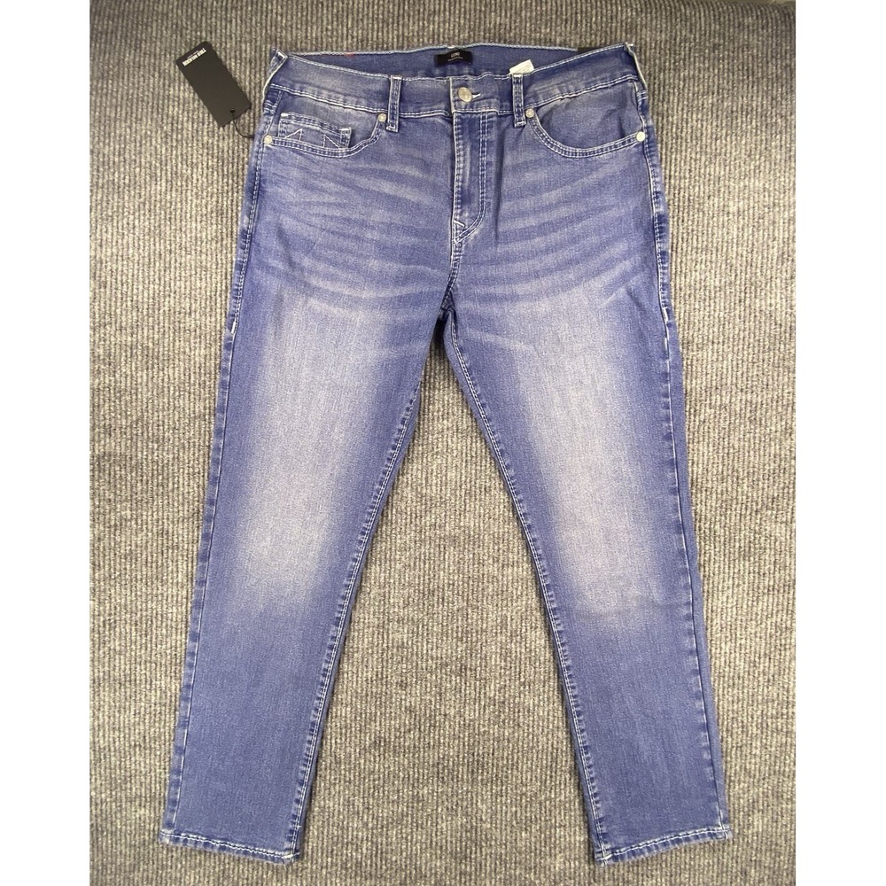 True Religion Geno Big T NF Slim Jeans Men's Size 38 Medium Neptune Wash NWT